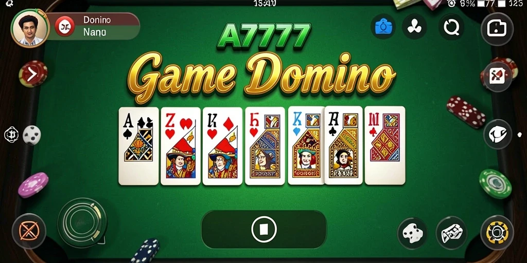 Screenshot A7777 menampilkan gameplay seru permainan Domino.