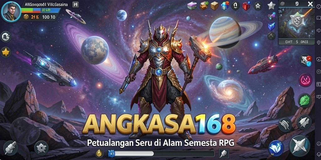Tangkapan layar gameplay RPG yang menampilkan petualangan luar angkasa seru.