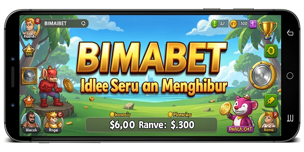 Screenshot utama BIMABET menampilkan pemain mengelola sumber daya dalam permainan Idle.