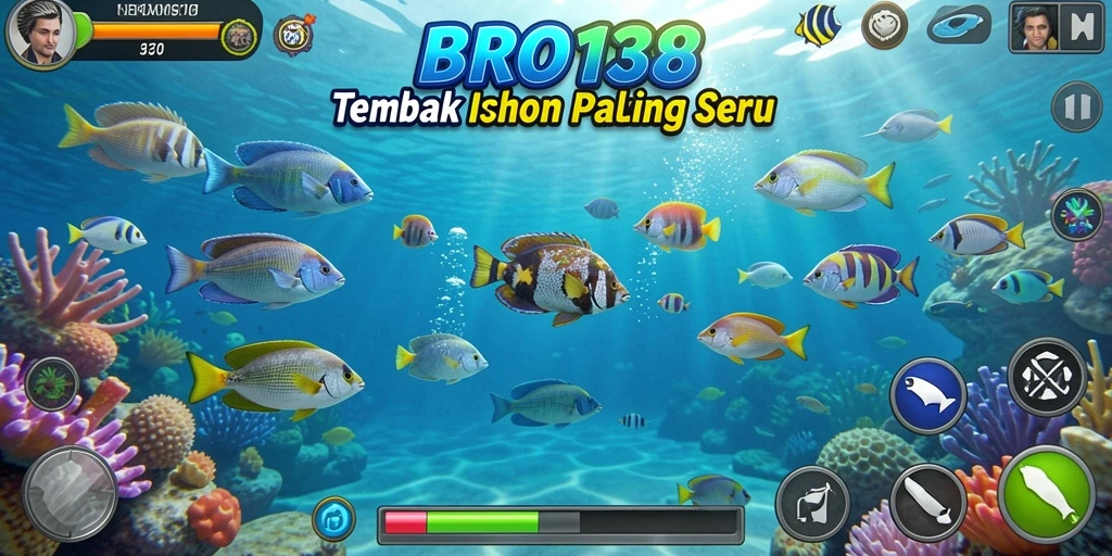 Screenshot gameplay BRO138 menampilkan aksi menembak ikan yang seru dan grafis menawan.
