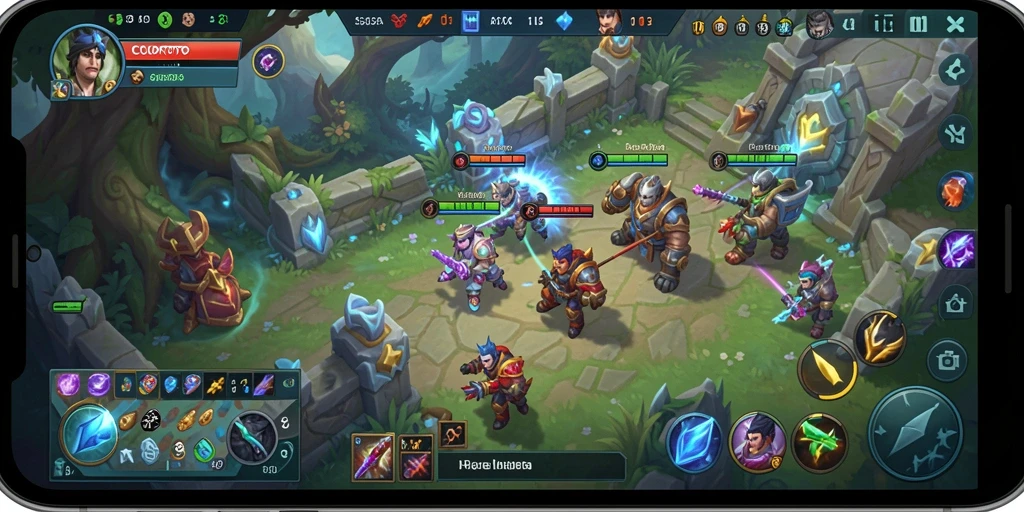 Screenshot COLOKTOTO menampilkan aksi pertempuran seru di arena MOBA.