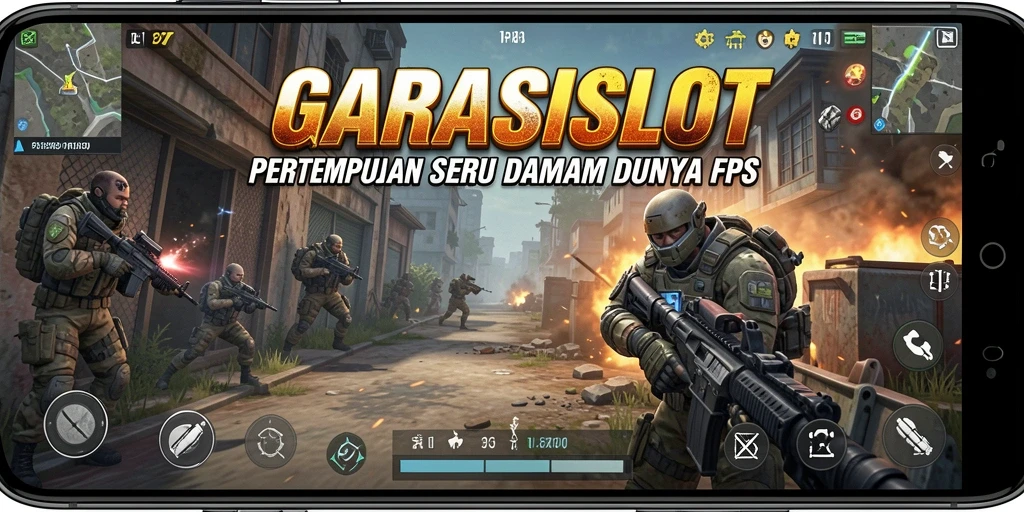 Gameplay seru GARASISLOT dengan pertempuran FPS yang mendebarkan.