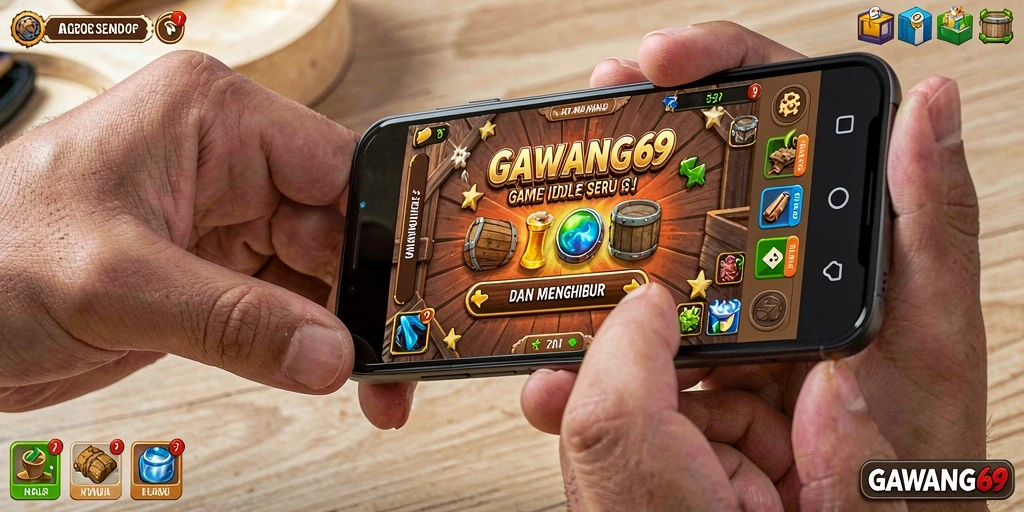 Screenshot gameplay GAWANG69 menampilkan karakter yang sedang meningkat level dan berkembang.