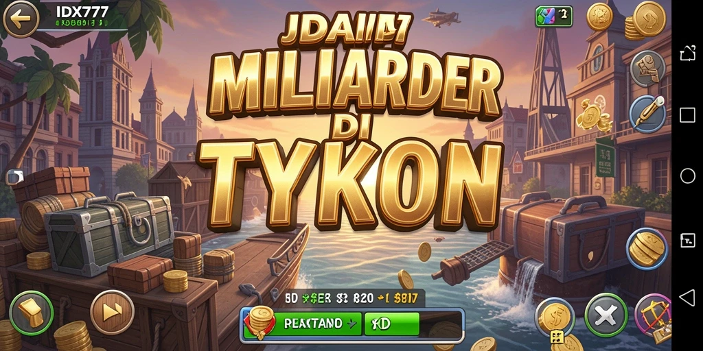 Tampilan gameplay IDX777 yang menarik dalam membangun kerajaan bisnis.