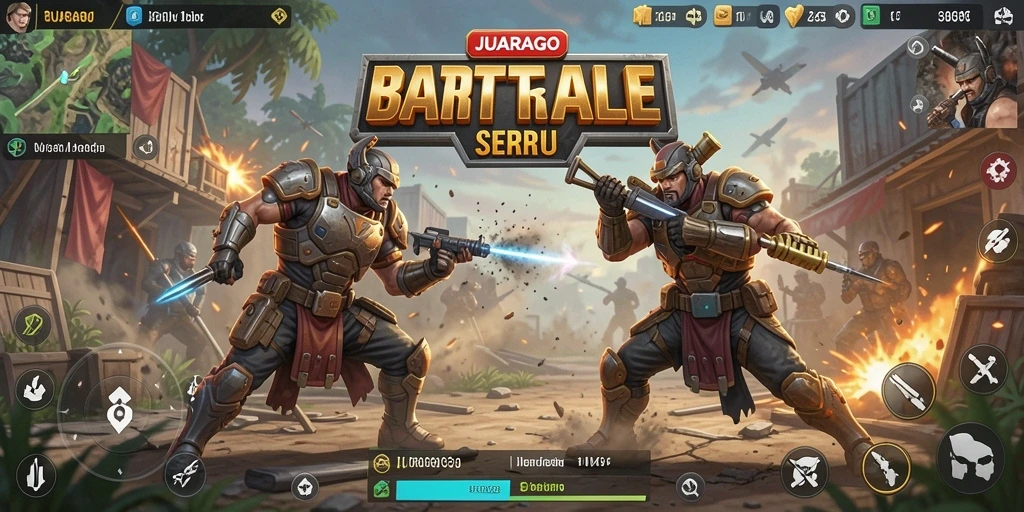 Gameplay JUARAGO menampilkan aksi Battle Royale yang seru dan mendebarkan.