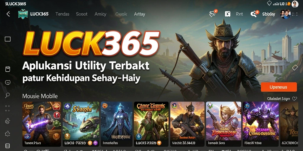 Tampilan utama LUCK365 yang menampilkan fitur-fitur Utility.