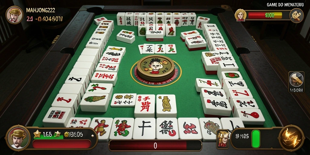 Tampilan gameplay seru dan menegangkan dari game Domino MAHJONG222.
