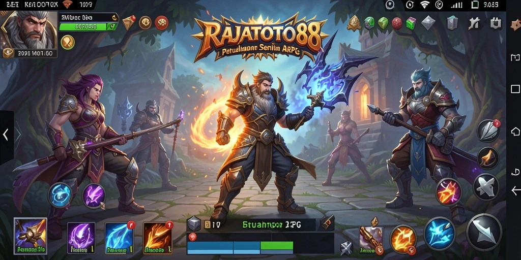 Tampilan gameplay epik dalam <strong>RAJATOTO88</strong> yang menampilkan pertarungan intens.