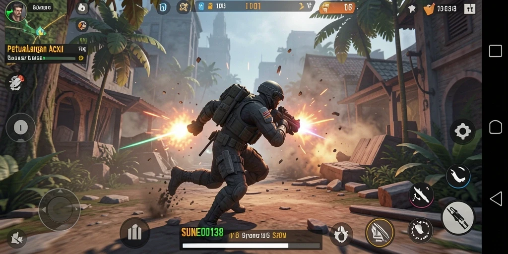 Tampilan aksi mendebarkan dalam gameplay SUNEO138.