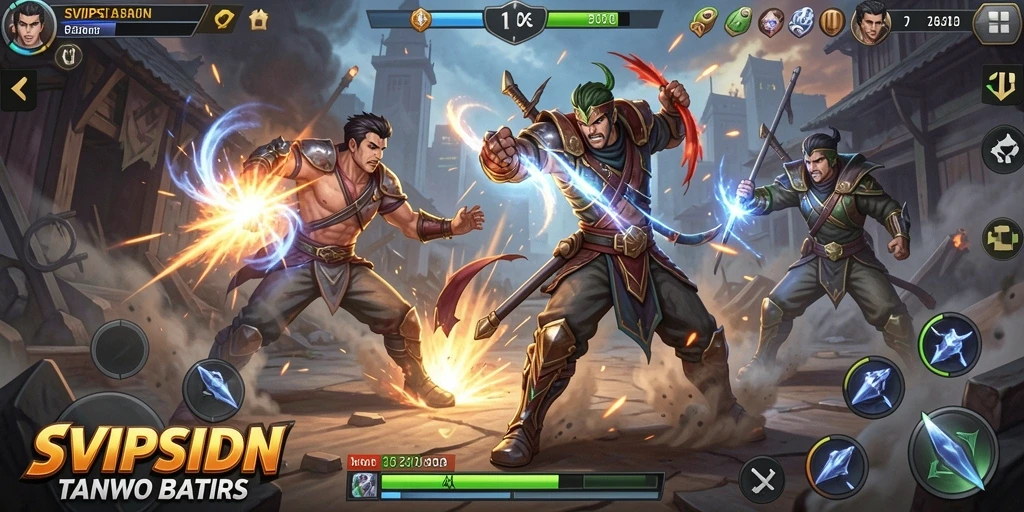 Tampilan gameplay seru dalam SVIPSIDN dengan pertarungan yang mendebarkan.